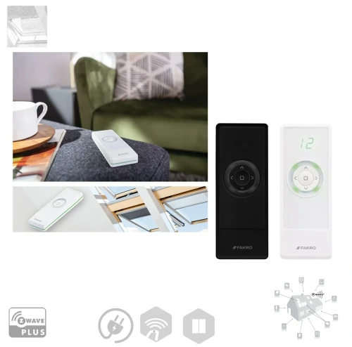 Zum Produkt Fakro ZRH12 Fernbedienung - Mehrkanaliger Z-Wave-Funkcontroller, Smart Home-Geräten, Steuerung von bis zu 12 Geräten in 1 Gruppen *