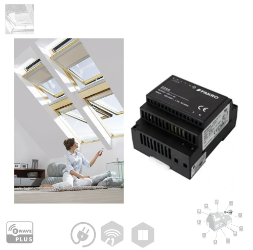 Zum Produkt Fakro ZZ60 Netzgeräte 15-V-DC-Impulsnetzteil, Netzteil für elektrisches Z-Wave-Zubehör, elektrische Zubehör, das an den FAKRO-Dachfenstern *