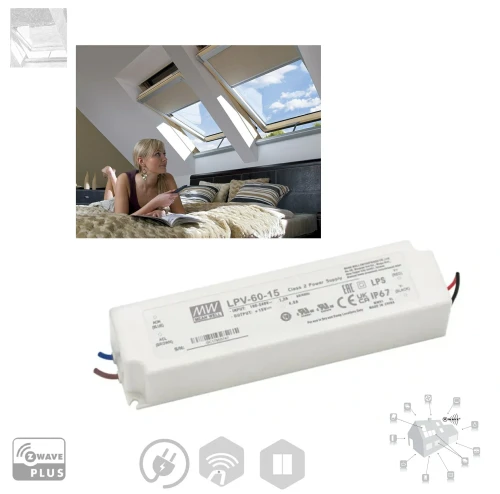 Zum Produkt Fakro ZZ60h Netzgeräte 15-V-DC-Impulsnetzteil, Netzteil für elektrisches Z-Wave-Zubehör, elektrische Zubehör, das an den FAKRO-Dachfenstern *