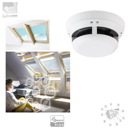FAKRO Rauchmelder ZFD, Steuerung von Z-Wave-Geräten, sorgt für ein sicheres Zuhause und lässt sich in Smart-Home-Systeme integrieren_e-roofline.de.webp