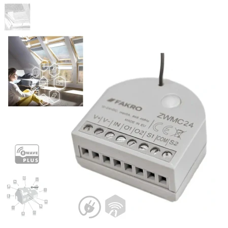 Fakro ZWMC24 Kontakt-Modul, Z-Wave,  Integration der Torsteuerung in ein Smart-Home-System, Fernbedienungsmodul _ e-roofline.de.webp