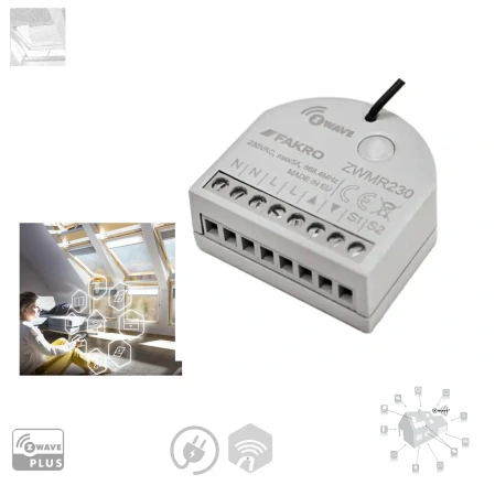 Fakro Rollladenmodul ZWMR230, Z-Wave, Steuerung von Rollläden und Markisen Geeignet für den Betrieb von Geräten, die mit 230 V_ e-roofline.de.webp