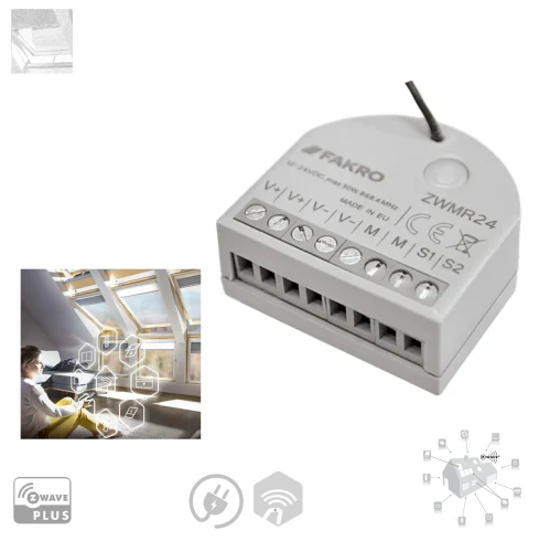 Zum Produkt Fakro Rollladenmodul ZWMR24, Z-Wave, Steuerung von Rollläden (ARZ Electro 24, ARZ E) und Markisen (AMZ Electro 24, AMZ E) die mit 24 V DC *