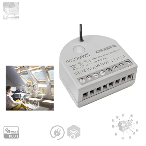 Zum Produkt Fakro Fernbedienungsmodul ZWMC230, Kontaktmodul Z-Wave, Bedienfeld eines Eingangs- oder Garagentors, eines Rollladens oder einer Markise *