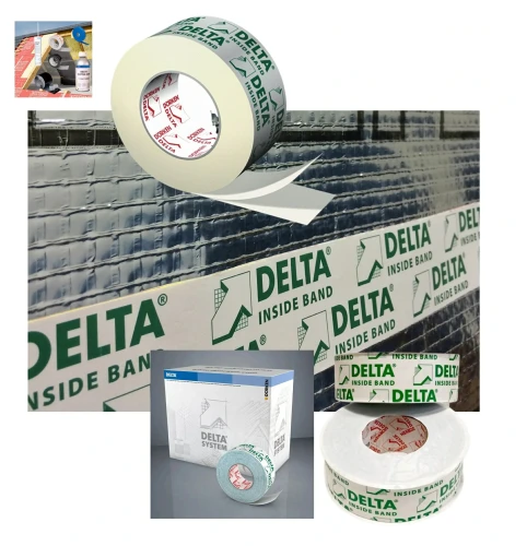 Zum Produkt DÖRKEN DELTA®-INSIDE-BAND 60 mm x 40 m / Sammelverpackung 10 Stück / Für die Verklebung von Folienüberlappungen - bei allen DELTA®-Bahnen für den Einsatz auf der Rauminnenseite *