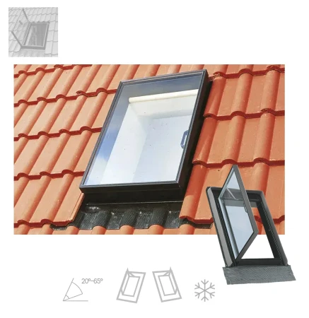 VELUX Ausstiegsfenster GVK 103 0000Z 46x61 Dachausstieg aus schwarzem Polyurethan für unbeheizte Dachräume 1__ e-roofline.de.webp