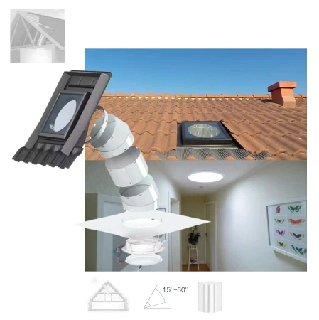 VELUX Tageslicht-Spot TWR mit starrem Rohr (Ziegel), 35cm 14 für Schrägdächer, starre und profilierte Dachmaterialien, Integriert  Eindeckrahmen _ 1_ e-roofline.de.webp