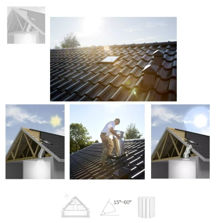 VELUX Tageslicht-Spot TWR mit starrem Rohr (Ziegel), 35cm 14 für Schrägdächer, starre und profilierte Dachmaterialien, Integriert  Eindeckrahmen _ 0_ e-roofline.de.webp