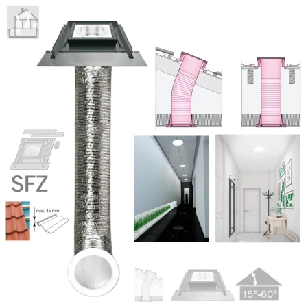 FAKRO SFZ 350 Tageslicht-Spot mit flexiblem Rohr 2,1m für geneigte Däche _ e-roofline.de.webp