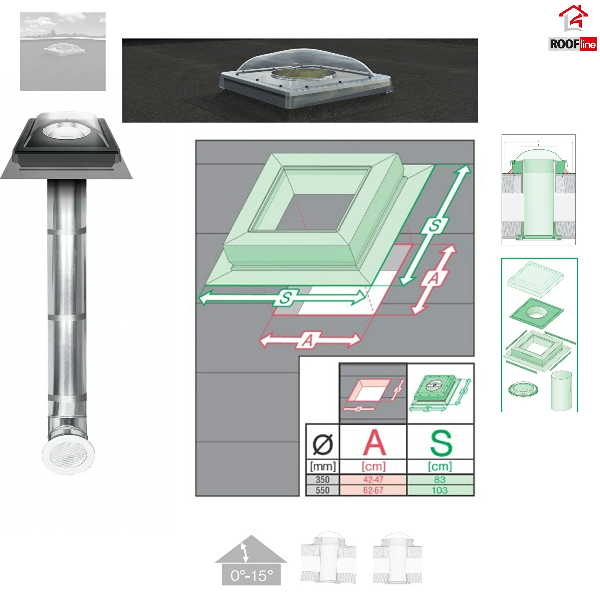 FAKRO SRF 350 Tageslicht-Spot mit starrem Rohr für Flache Dächer 0-15 Grad, mit starrem Rohr der Länge 61 cm_2 _ e-roofline.de.webp