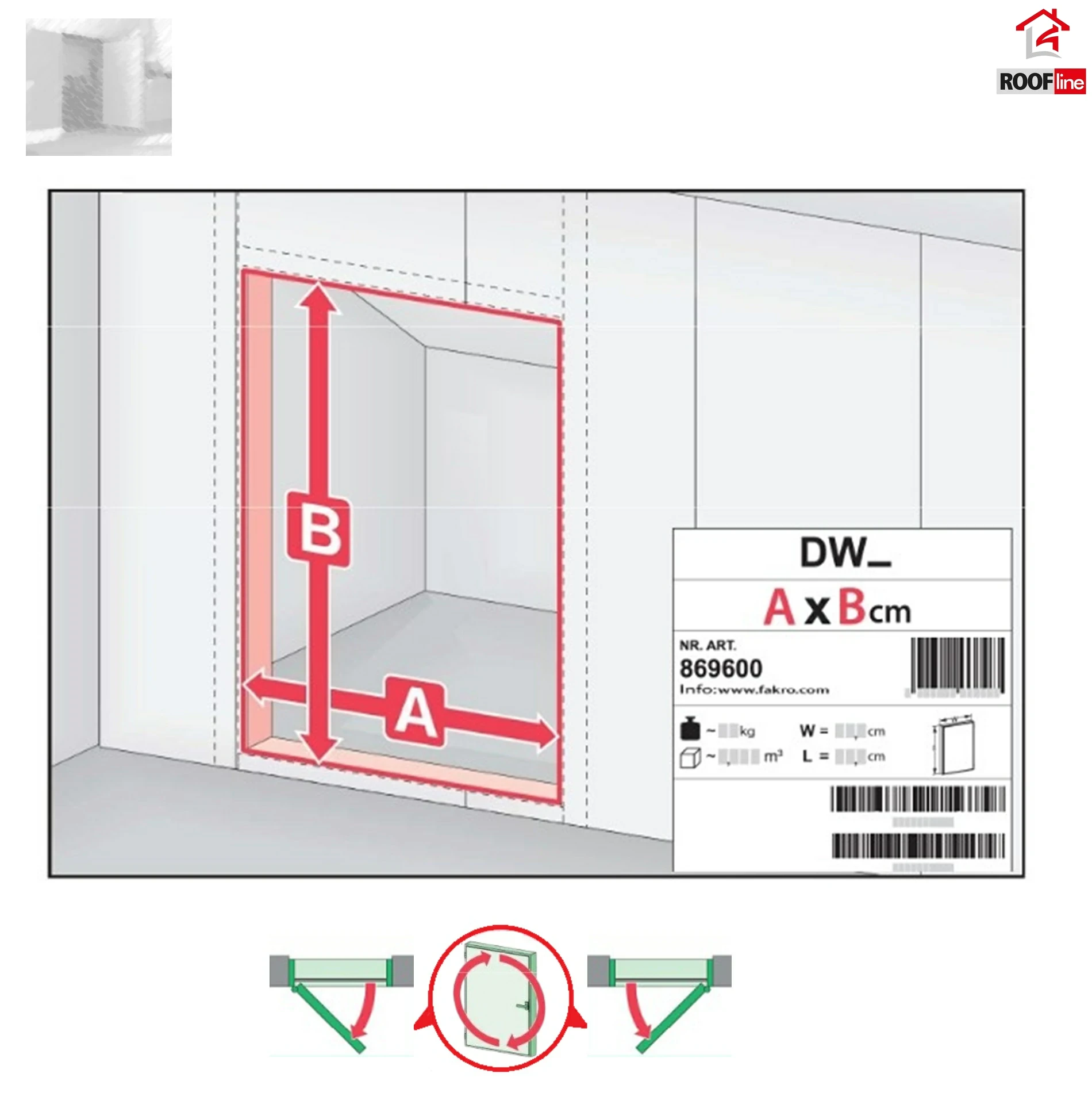 FAKRO Kniestocktür DWK 50x80 Weißer HDF-Platte_1_ e-roofline.de.webp