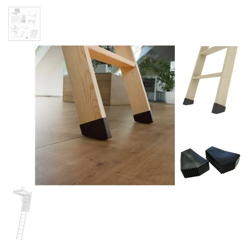 Zum Produkt FAKRO LXS braunen Bodenschutzkappen für Bodentreppen: LWK Plus, LTK Energy, LWT, LWT PH, LWF60, (Set mit 2 Elementen) Zubehör für FAKRO Bodentreppen *