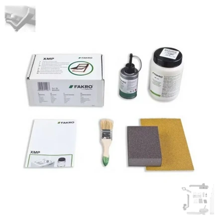 FAKRO XMP -Reparaturset dient zur Wiederherstellung oder Reparatur der Lackierung von kieferfarbenen Holzfenstern_1_ e-roofline.de.webp