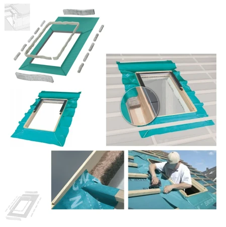 FAKRO XDP-SET Dampfdurchlässiger Folienanschluss, incl.; Dämmstoff aus Schafwolle, dampfdurchlässiger Folienanschluss XDP _1_ e-roofline.de.webp