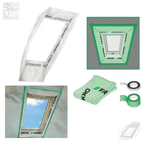 Zum Produkt FAKRO XDS Dampfsperrschürze, schnelle Lösung für eine dichte Verbindung der Dampfsperre mit dem Fenster, Zubehör für FAKRO Dachfenster *