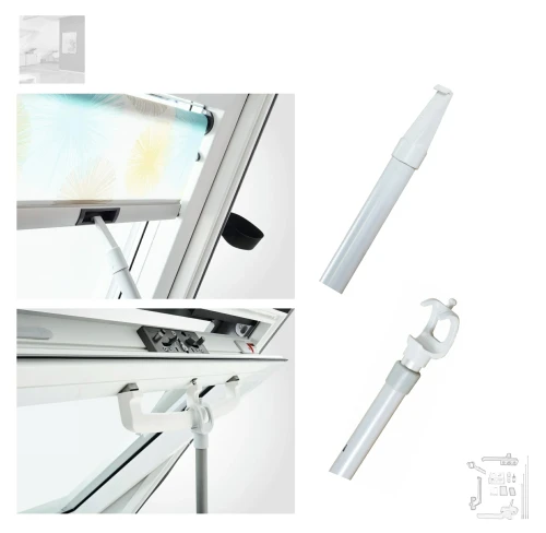 Zum Produkt Roto ZUB TFB Teleskop-Fernbedienung Länge 117–192 cm Teleskopfernbedienung  Komplett mit Endstück Aluminium-Teleskopstange zur Bedienung von Fenstern und Zubehör *