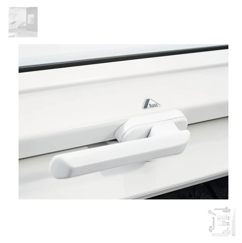 Zum Produkt ROTO ZUB GRF Griff R4R7 Weiß, Designo Standard-Türgriffe, RAL 9016, Bedienungs- und Pflegezubehör, ROTO Zubehör *