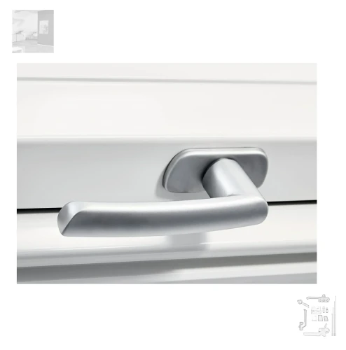 Zum Produkt ROTO ZUB GRF R6R8K SILVER, Silber Edelstahl-Optik,  Griff Designo, Standard-Türgriffe, Bedienungs- und Pflegezubehör,  ROTO Zubehör *