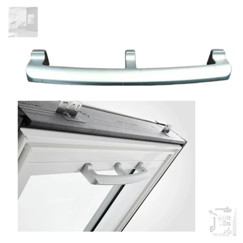 Zum Produkt ROTO Griff ZUB GRF Q_ SILVER Silber, Für alle RotoQ Dachfenster, Bedienungs- und Pflegezubehör, ROTO Zubehör *