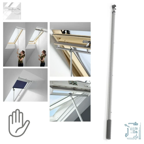 Zum Produkt VELUX ZCT 200K Teleskop-Bedienungsstange 108 - 188 cmfür VELUX Schwingfenster, Manuelles Bedienungs-Zubehör für VELUX Fenster *