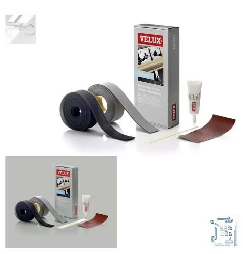 Zum Produkt VELUX ZZZ 220 Kombi-Pflege-Set für Kunststoff- und Holzfenster, Für den Austausch des Luftfilters und der Schaumdichtung bei VELUX in den Größen C02 - U10 sowie 102 - 810, Pflege- und Wartungsprodukte für Dachfenster *